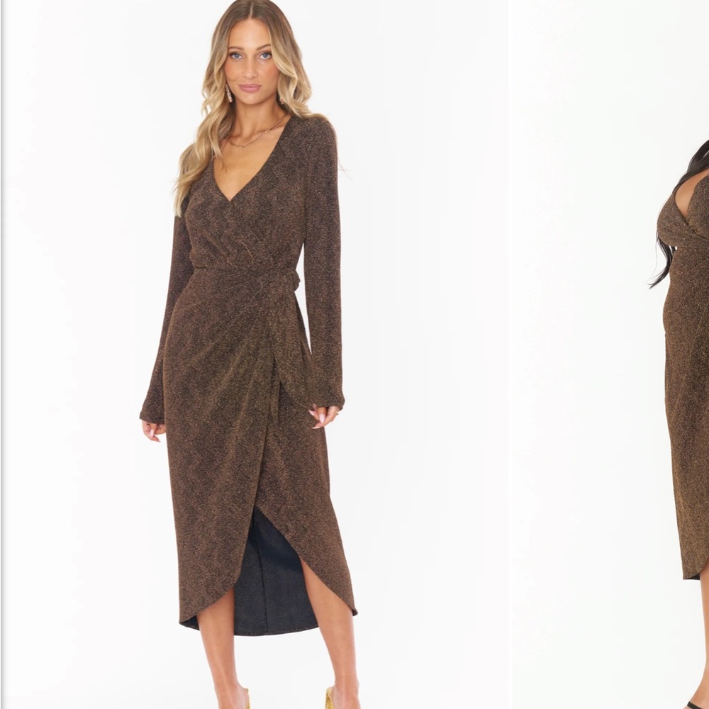 NWOT SMYM KIMORA WRAP DRESS SQUIGGLE SPARKLE KNIT